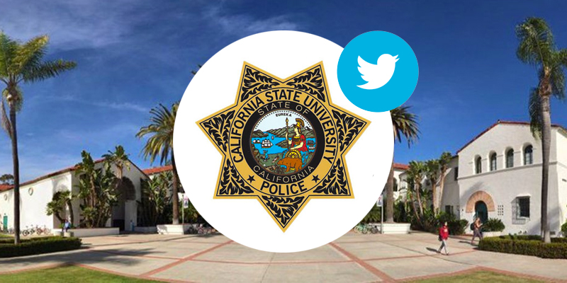 CSU Police logo with Twitter icon