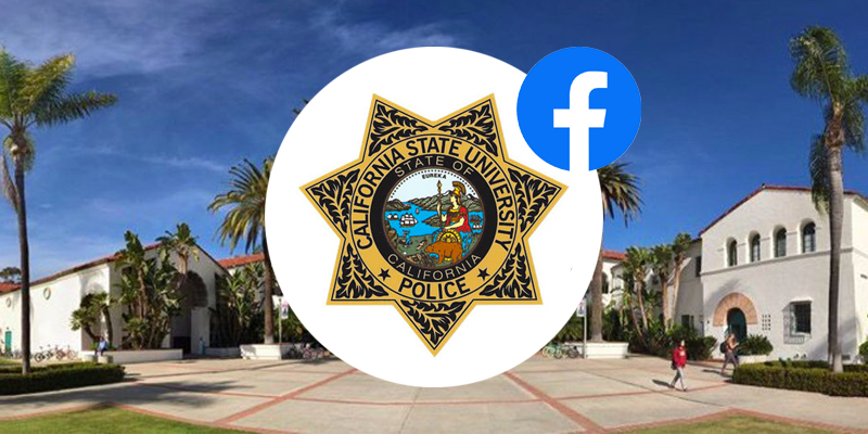 CSU Police logo with Facebook icon