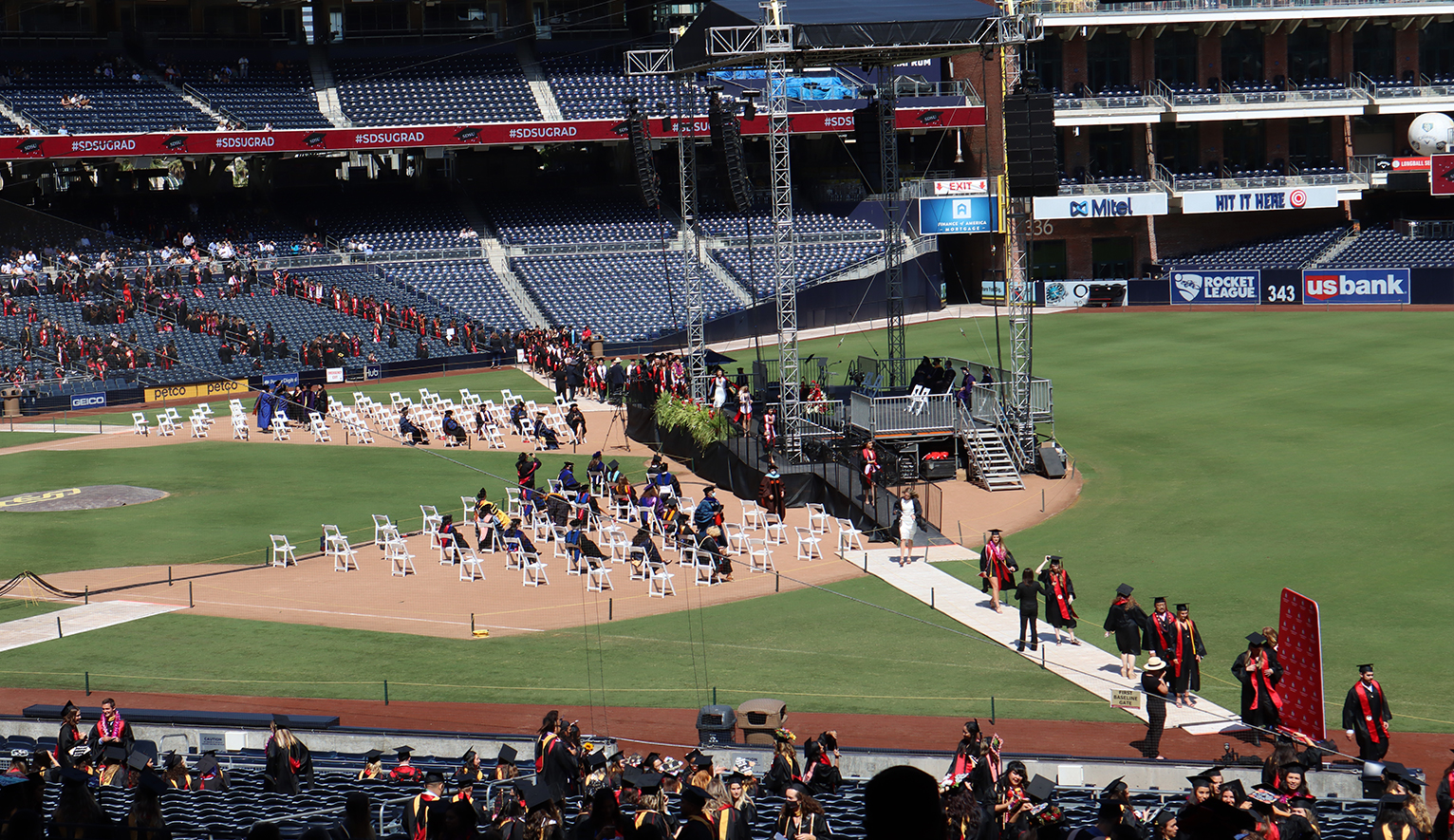 Aerial view of Commencement at Petco Park