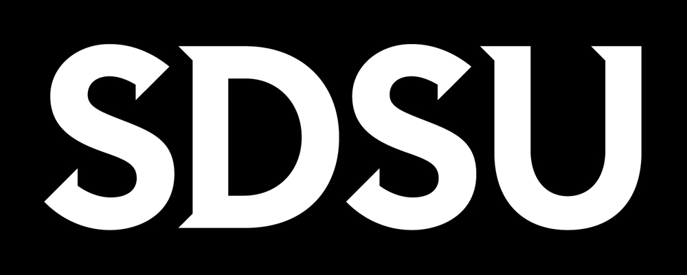 SDSU monogram white