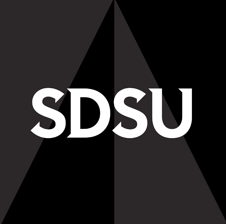 SDSU logo on black pattern