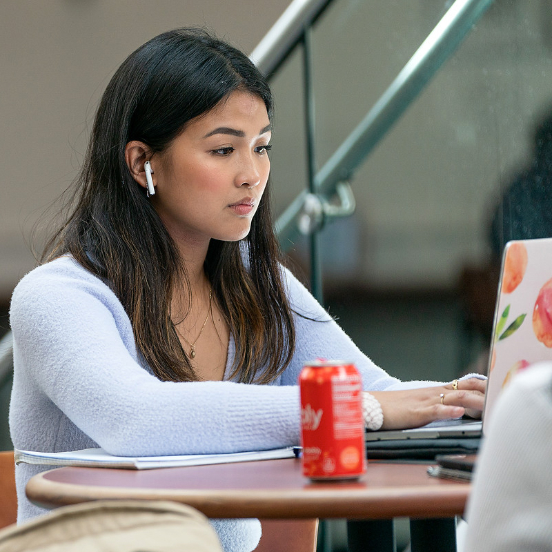 Student on her laptop