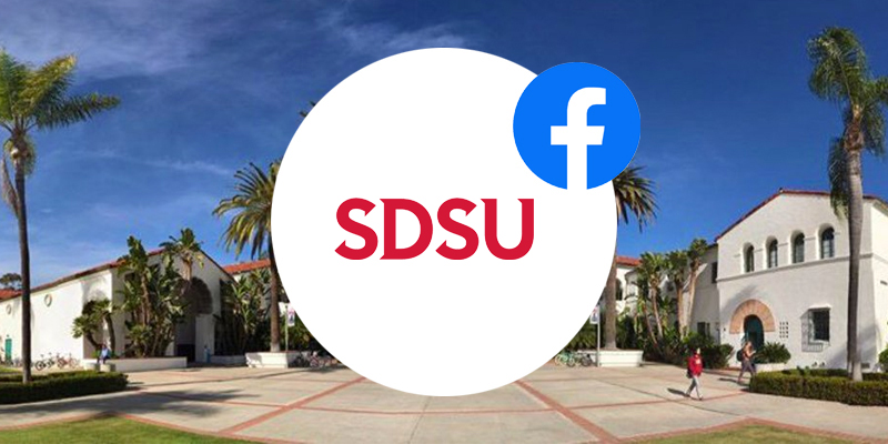 SDSU logo with Facebook Icon
