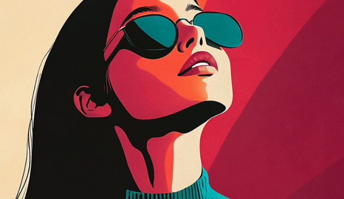 image of a girl with glasses made by ai
