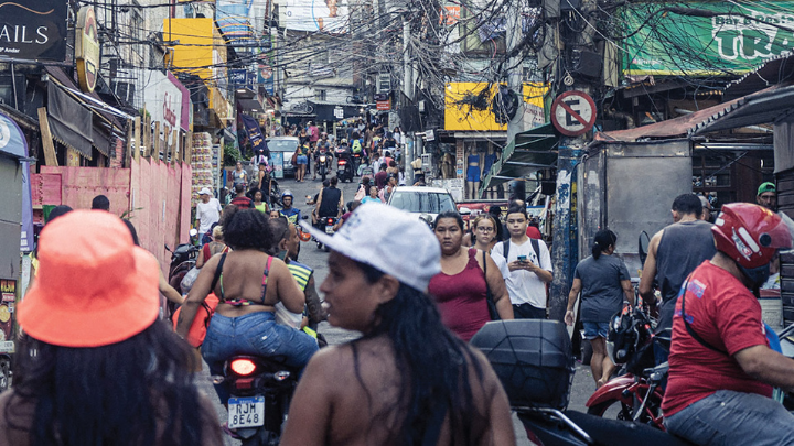 a busy street filled with a lot of people 