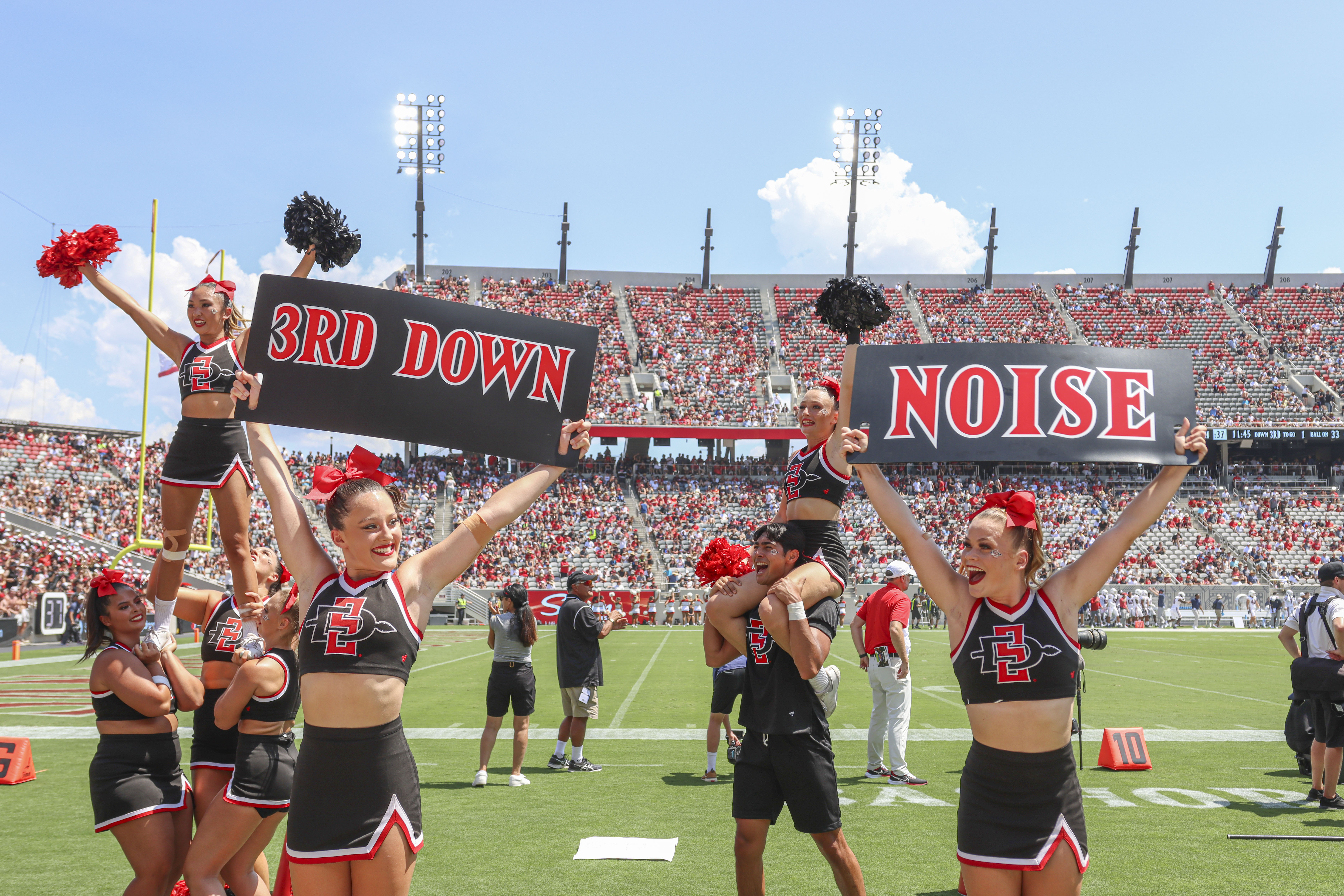 picture of 7 cheerleaders at Snap Dragon Stadium