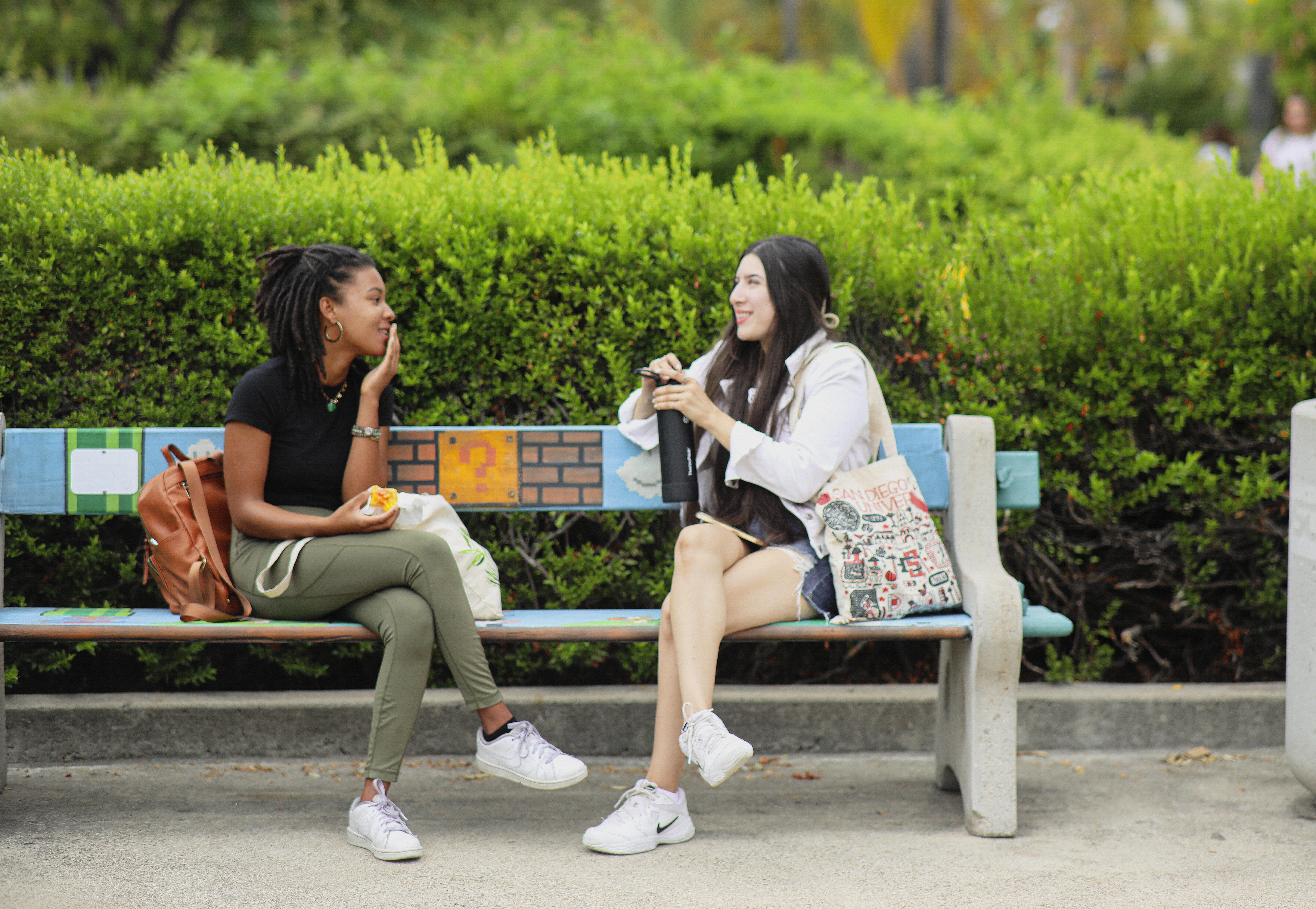 Image of 2 girls on a bench