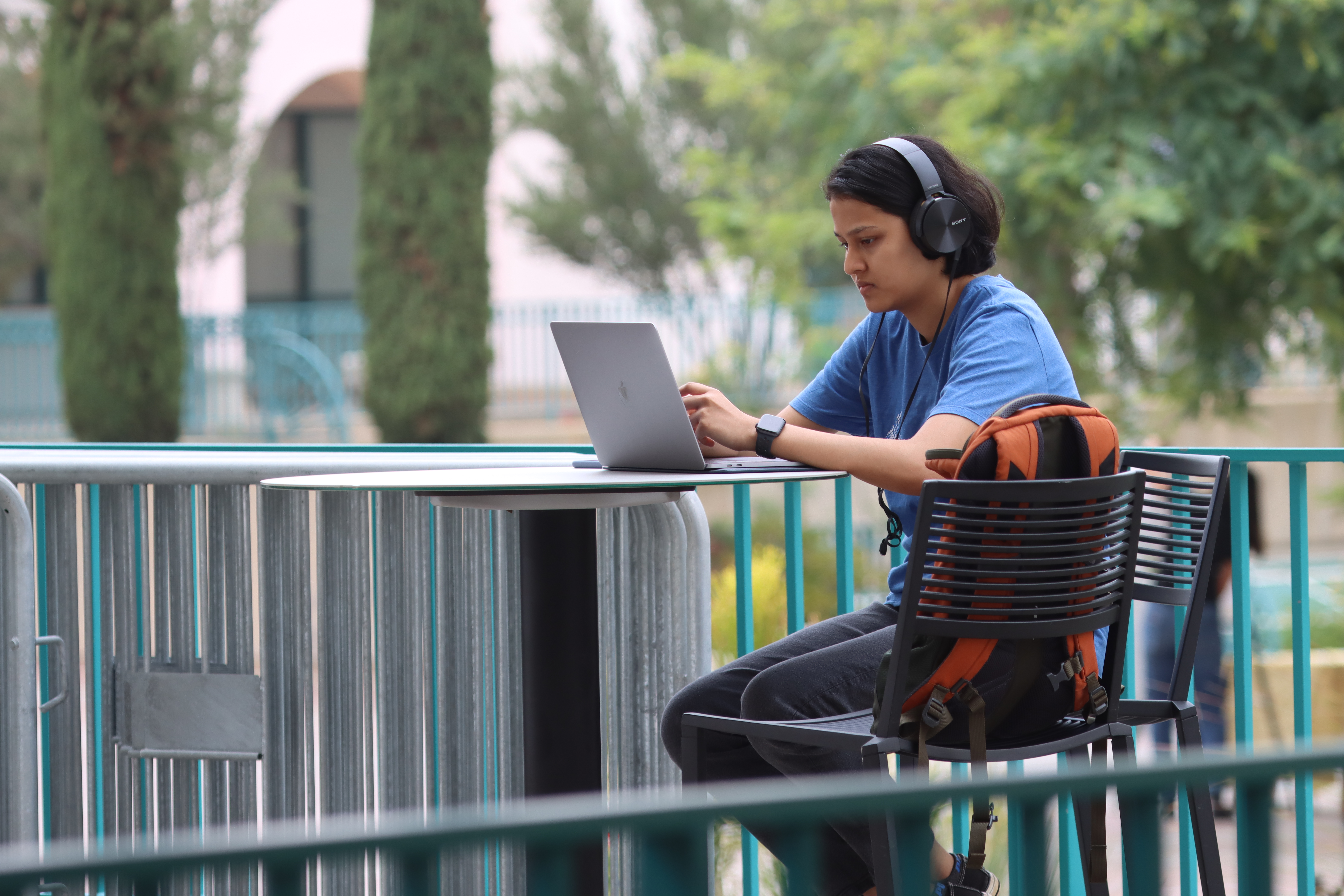 person looking at their laptop